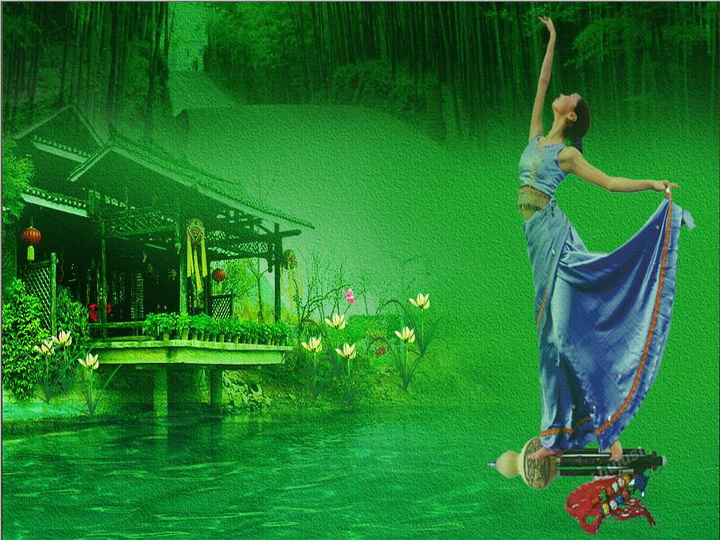 月光下的凤尾竹是一首著名的傣族乐曲,以 葫芦丝演奏的版本